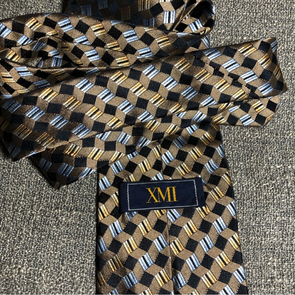 Escher-like Geometric Silk Tie